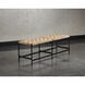 Omari Suede Light Tan Leather Bench